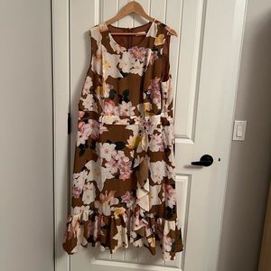 Floral brown and pink dress size 18w